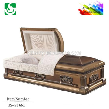 JS-ST661 luxury steel metal casket black knight supplier